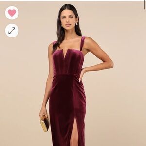 Lulus Pristine Luxury Dark Berry Velvet Bustier Maxi Dress